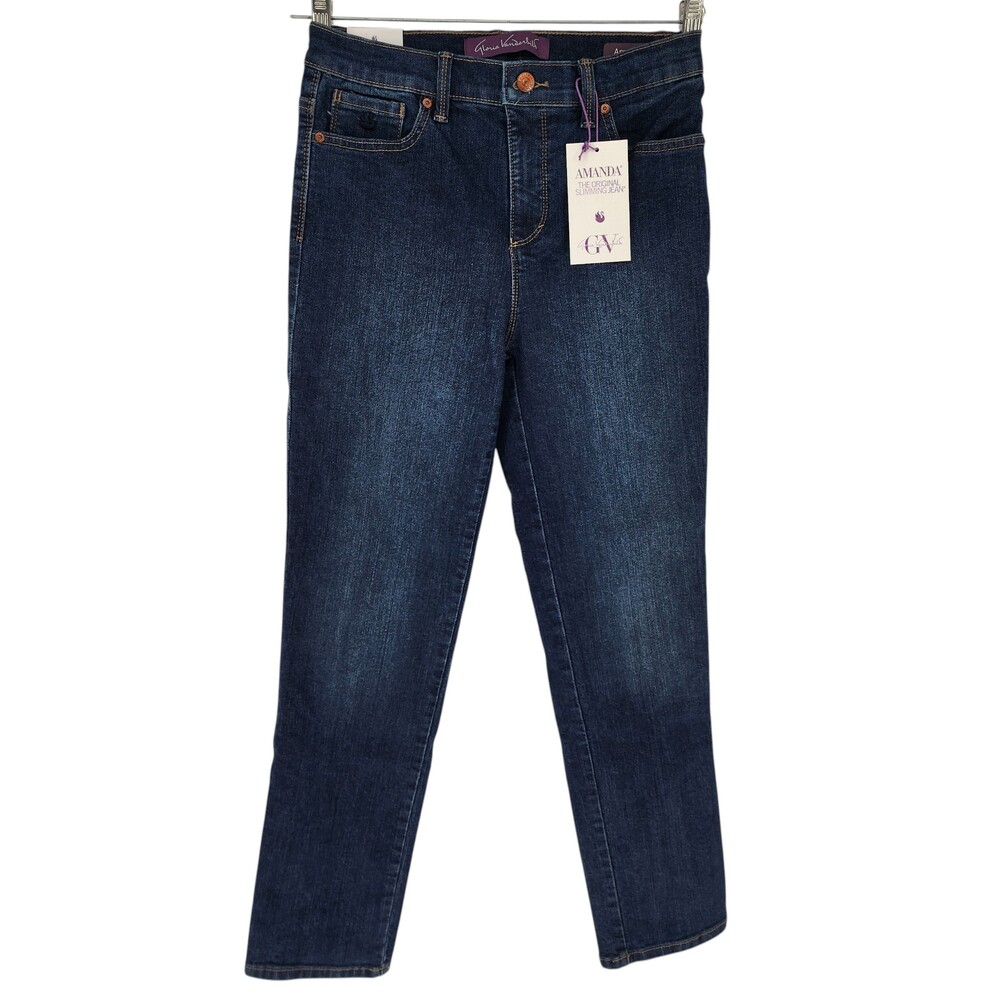 Gloria Vanderbilt Size 6P Average Amanda Madison Dark Wash Slimming Jeans NWT